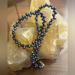 Pearl necklace sterling clasp 16” long